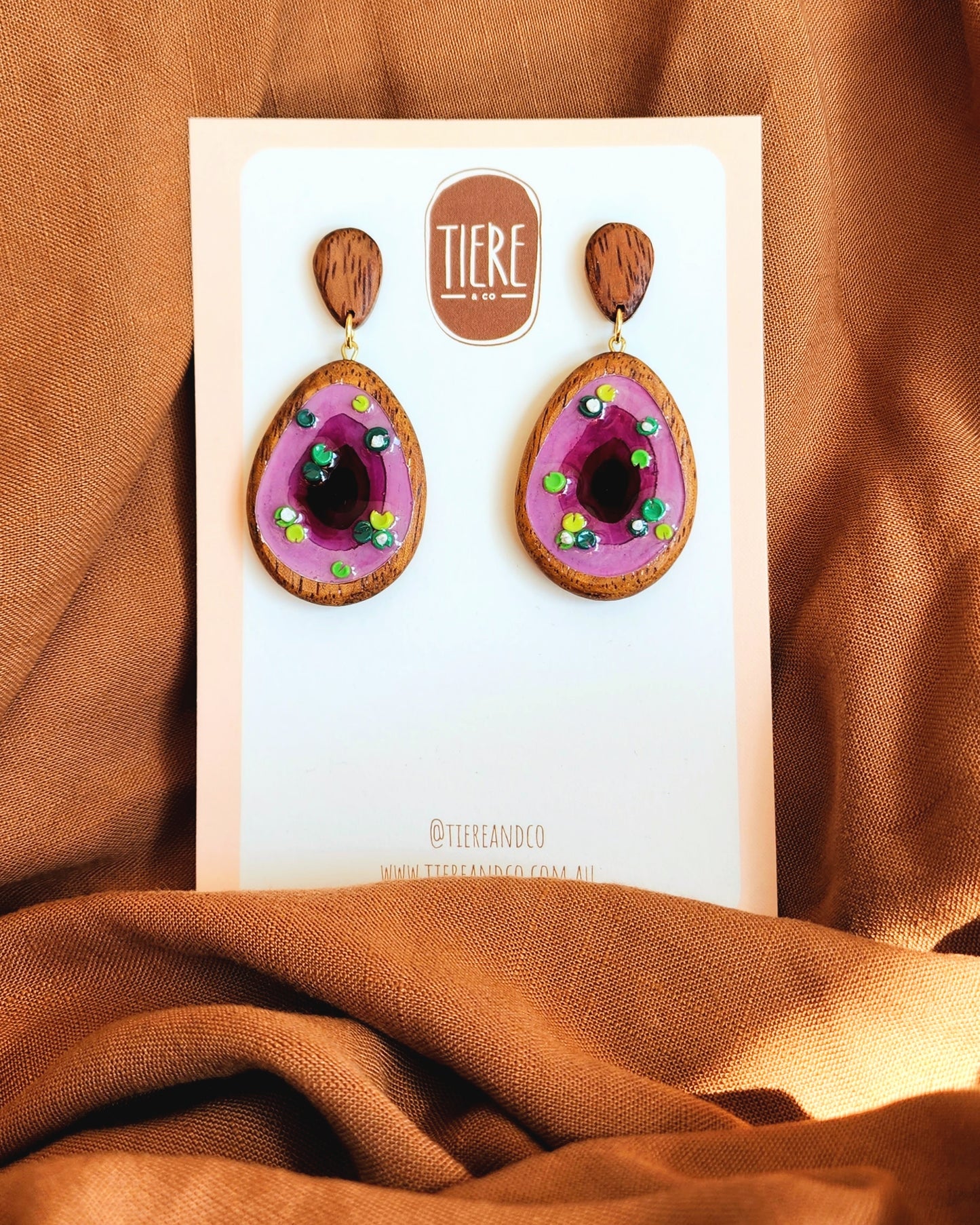Lily Pond Earrings - Purple