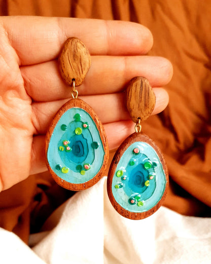 Lily Pond Earrings - Blue