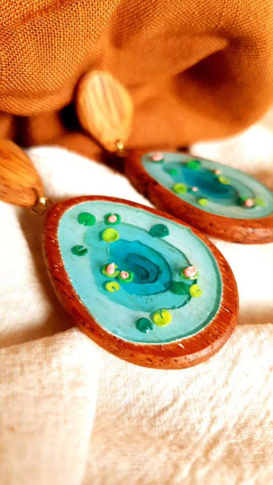 Lily Pond Earrings - Blue